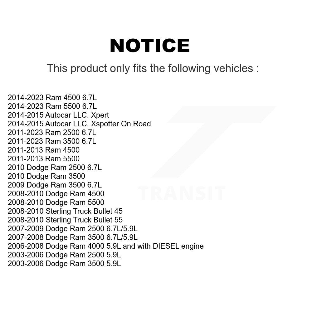 Accessory Drive Ceinture Tensioner Assemblage pour Ram Dodge 2500 3500 Autocar LLC. 45