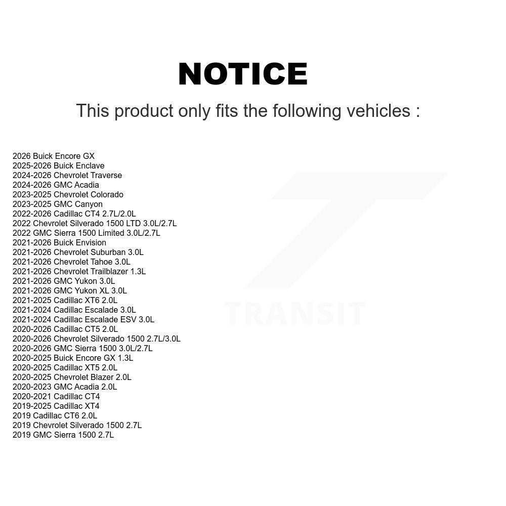 Filtre à huile moteur pour Chevrolet GMC Silverado 1500 Sierra Cadillac Buick Encore