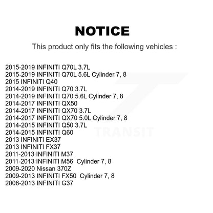 Bobine d'allumage pour INFINITI G37 QX50 Q50 Nissan 370Z QX70 EX37 M37 Q60 FX50 FX37