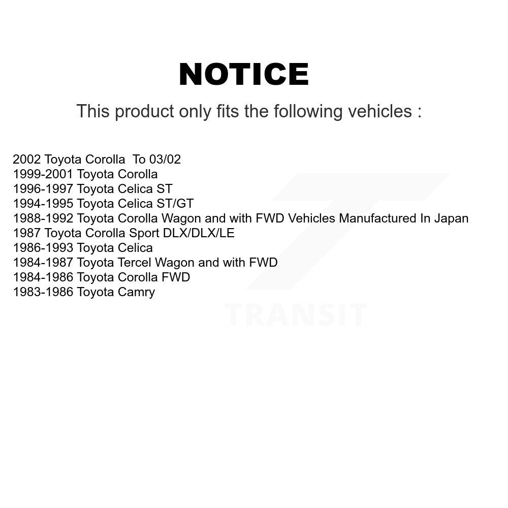 Sabot de frein à tambour arrière pour Toyota Corolla Celica Tercel Camry NB-551B