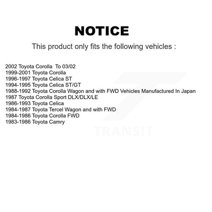 Sabot de frein à tambour arrière pour Toyota Corolla Celica Tercel Camry NB-551B