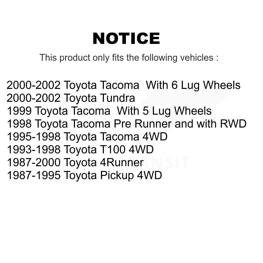 Sabot de frein à tambour arrière pour Toyota 4Runner Tacoma Pickup Tundra T100 NB-589B