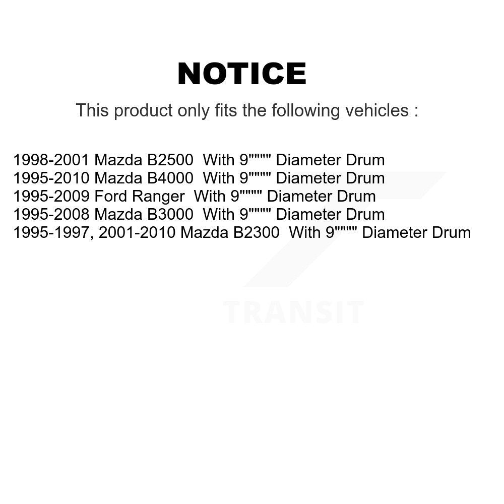 Sabot de frein à tambour arrière pour Ford Ranger Mazda B4000 B3000 B2300 B2500 NB-704B