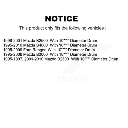 Sabot de frein à tambour arrière pour Ford Ranger Mazda B4000 B3000 B2300 B2500 NB-705B