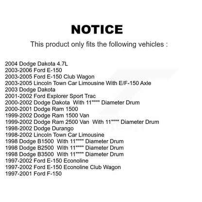 Sabot de frein à tambour arrière, pour Ford F-150 Dodge Dakota Ram 1500 Lincoln Town Car Spor