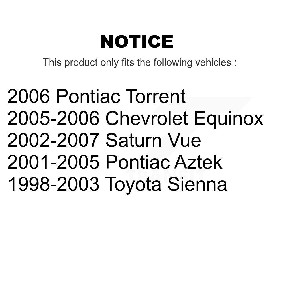 Sabot de frein à tambour arrière pour Toyota Sienna Saturn Vue Chevrolet Equinox Pontiac