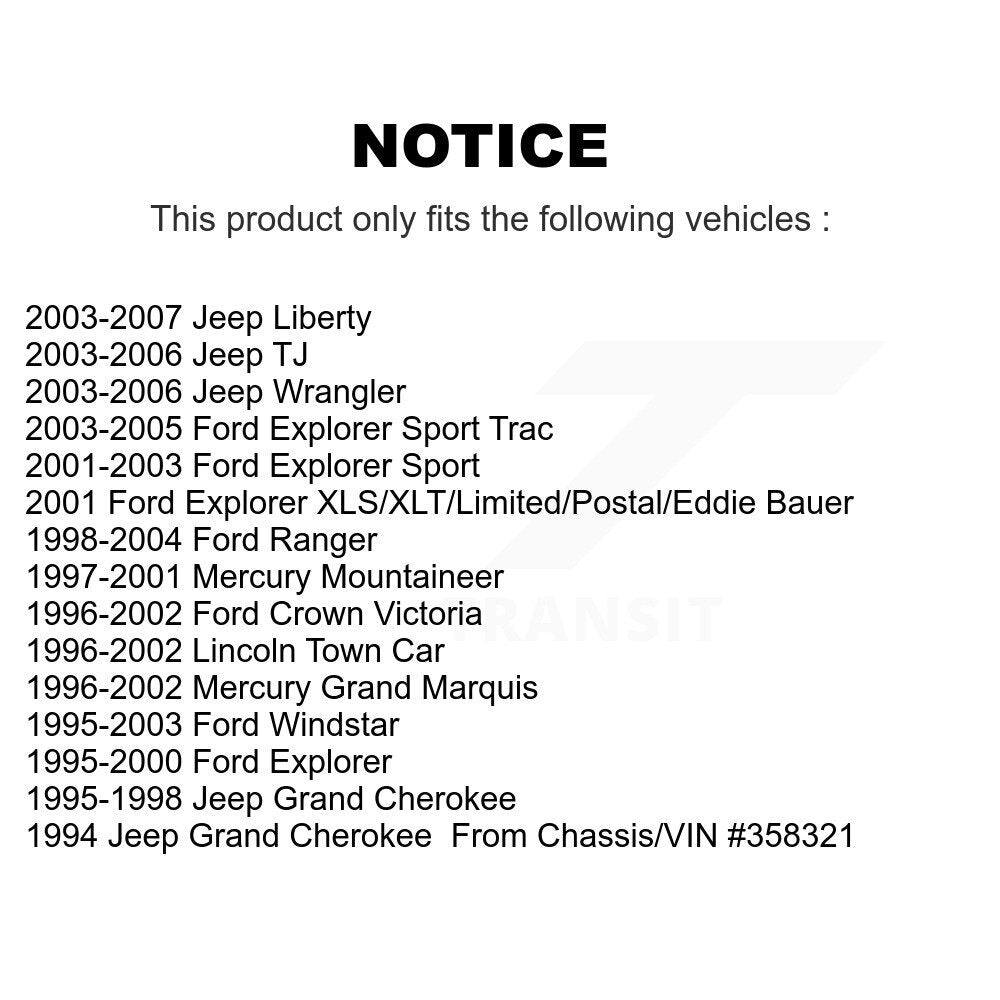 Sabot de frein de stationnement arrière pour Jeep Ford Liberty Ranger Wrangler Windstar Explorer