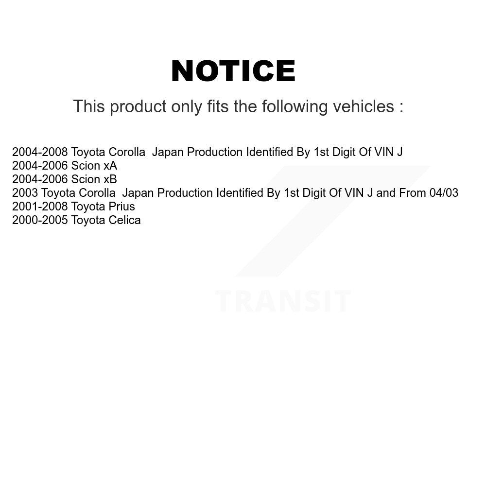 Sabot de frein à tambour arrière pour Toyota Corolla Prius Celica Scion xB xA NB-753B
