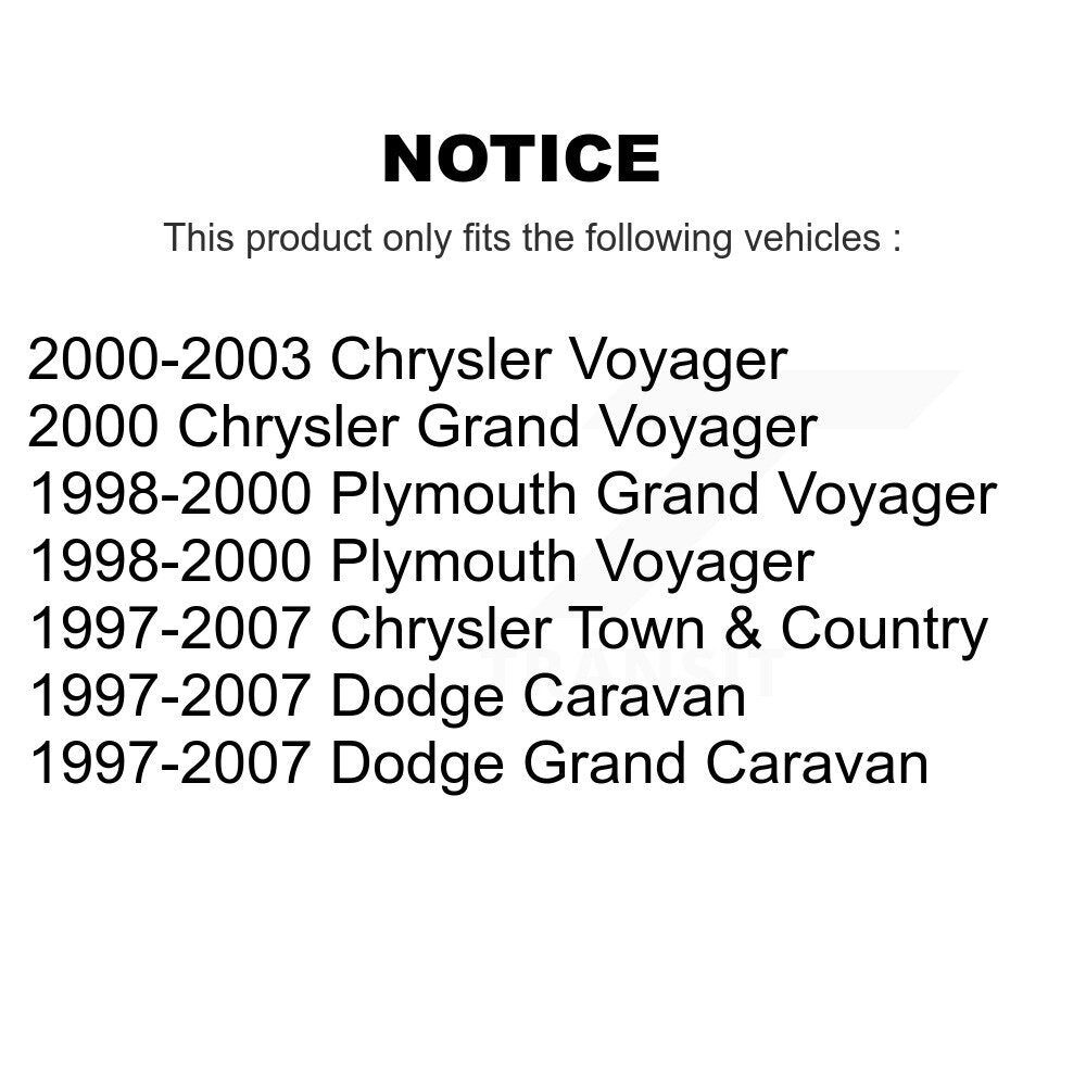 Sabot de frein de stationnement arrière pour Dodge Grand Caravan Chrysler Town & Country Plymout