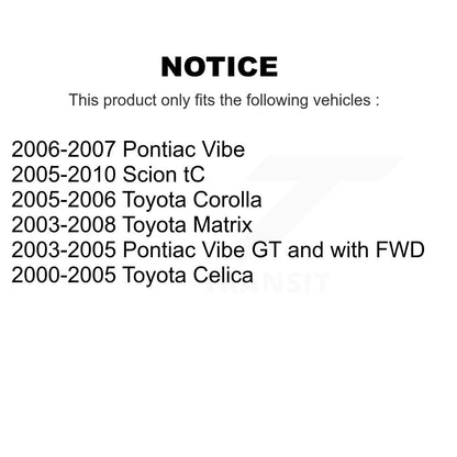 Sabot de frein de stationnement arrière, pour Toyota Matrix Corolla Pontiac Vibe Celica Scion tC