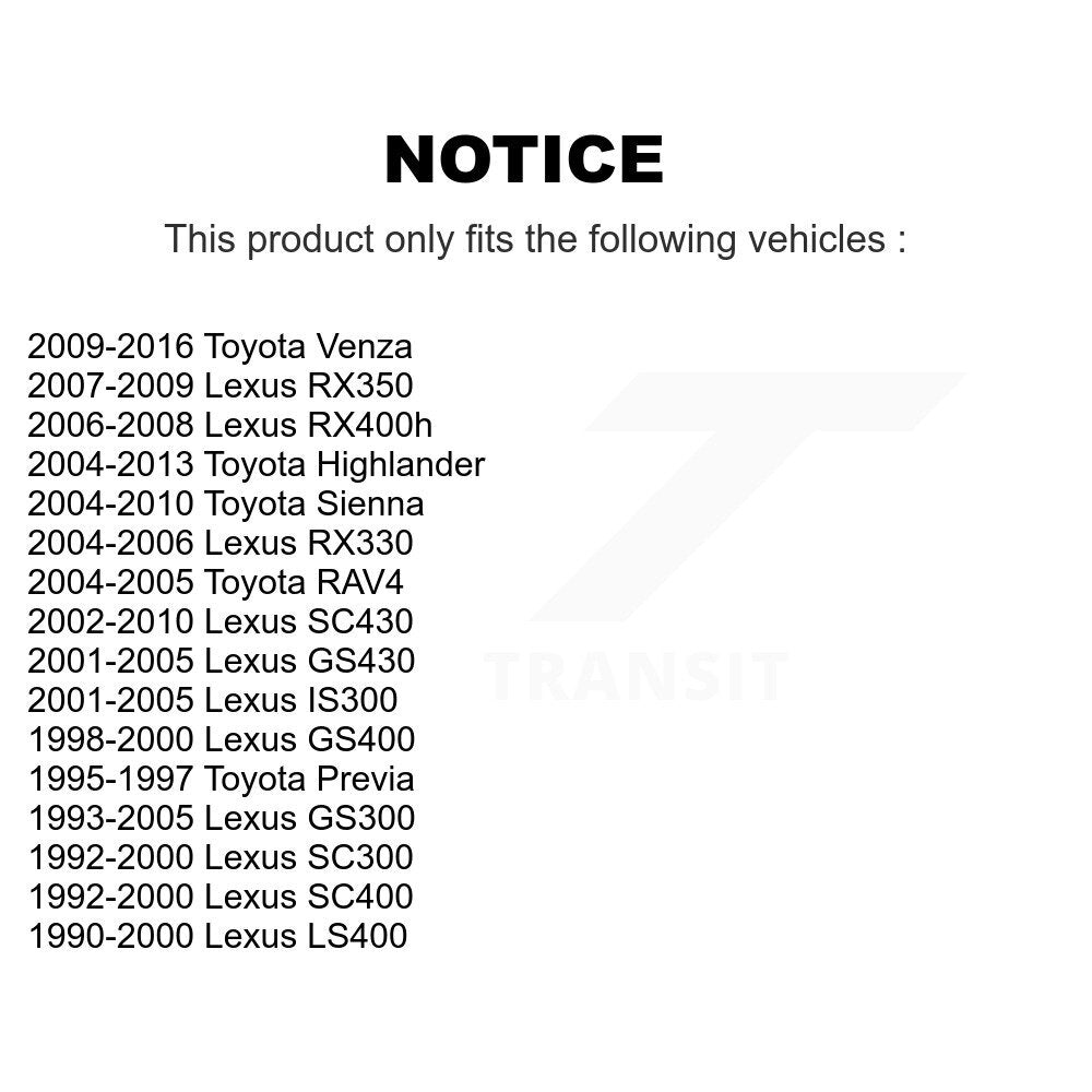 Sabot de frein de stationnement arrière, pour Toyota Venza Sienna Highlander Lexus RX350 RX330