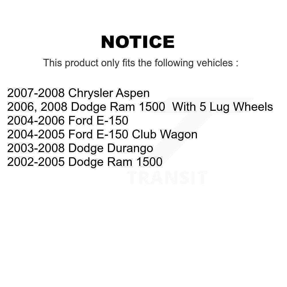 Sabot de frein de stationnement arrière, pour Dodge Ram 1500 Durango Chrysler Aspen Ford E-150