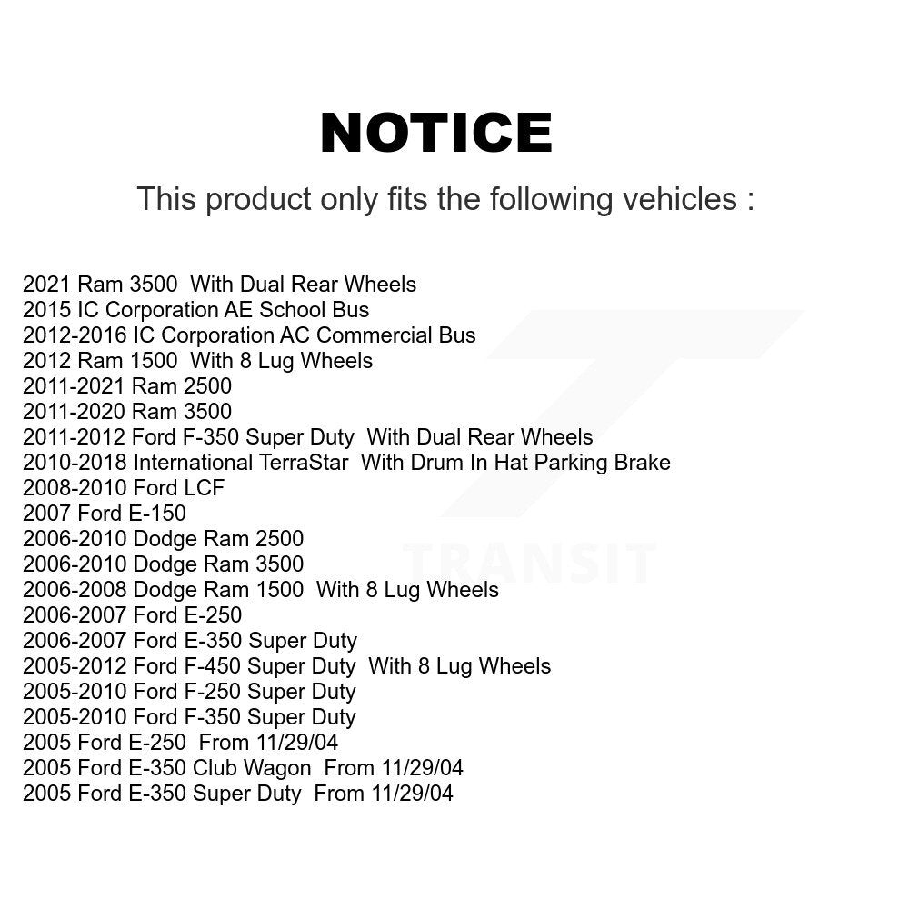 Sabot de frein de stationnement arrière, pour Ram Ford Dodge 2500 3500 F-350 Super Duty 1500 F-25