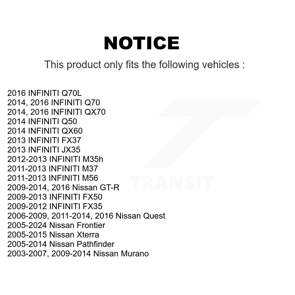 Sabot de frein de stationnement arrière pour Nissan Frontier Murano Pathfinder INFINITI Xterra