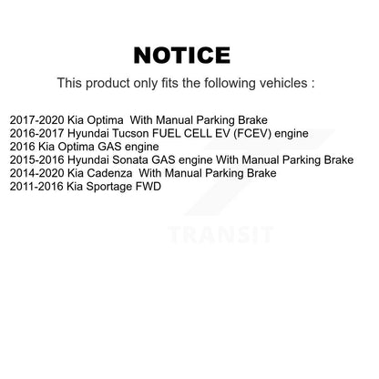 Sabot de frein de stationnement arrière, pour Hyundai Tucson Kia Sportage Sonata Optima Cadenza
