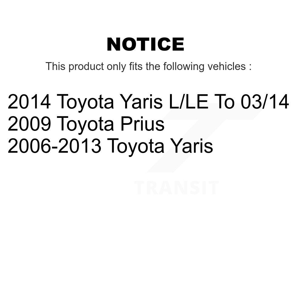 Sabot de frein à tambour arrière pour Toyota Yaris Prius NB-917B
