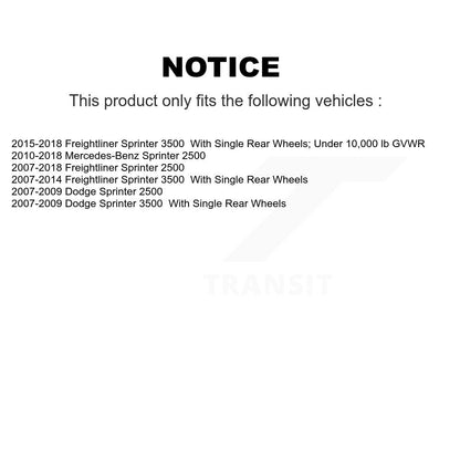 Sabot de frein de stationnement arrière pour Sprinter 2500 Mercedes-Benz Dodge 3500 Freightliner
