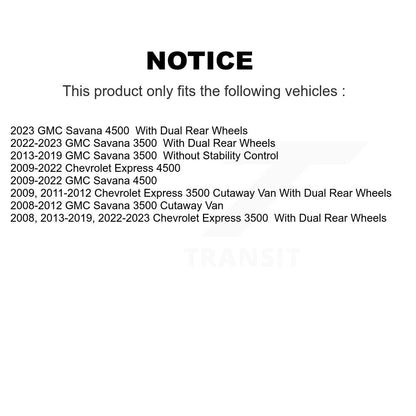Sabot de frein de stationnement arrière pour GMC Savana 3500 Chevrolet Express 4500 NB-973B