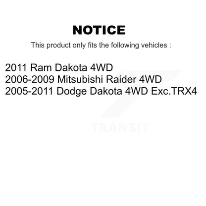 Arbre d'essieu CV avant pour Dakota Dodge Ram Mitsubishi Raider 4WD NCV-CH12187