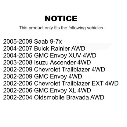Arbre d'essieu avant CV pour Chevrolet GMC Trailblazer envoyé XL EXT Buick Rainier XU