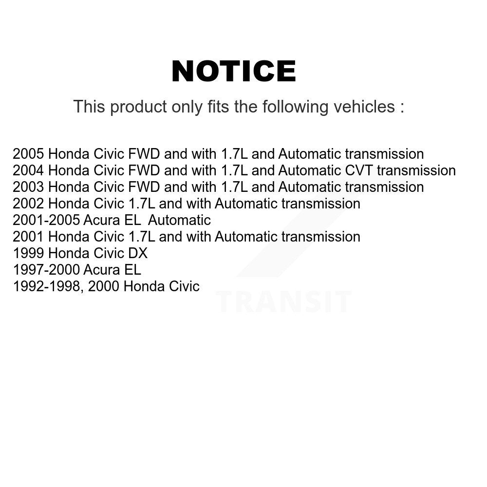 Arbre d'essieu CV avant gauche pour Honda Civic Acura EL NCV-HO36517