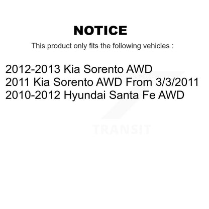 Arbre d'essieu arrière CV pour Hyundai Santa Fe Kia Sorento AWD NCV-HY37038