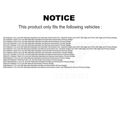 Arbre d'essieu CV avant gauche pour Mazda 3 5 Sport NCV-MZ47528