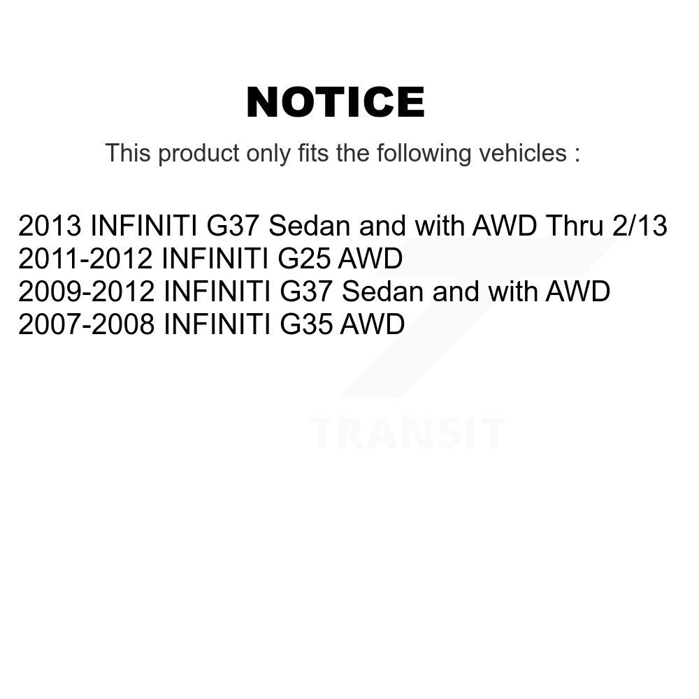 Arbre d'essieu CV avant gauche pour INFINITI G37 G35 G25 NCV-NI39003