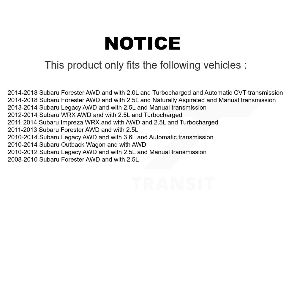 Arbre d'essieu CV arrière pour Subaru Forester Impreza Outback Legacy WRX NCV-SB66021