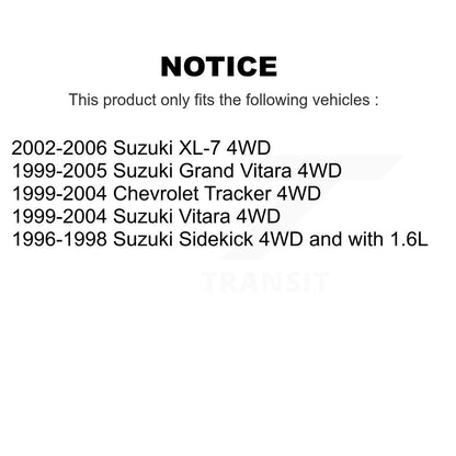 Arbre d'essieu CV avant gauche, pour Suzuki Chevrolet Tracker Grand Vitara XL-7 Sidekic
