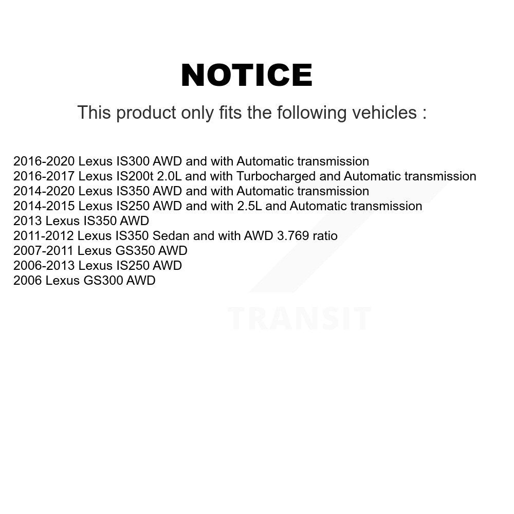Arbre d'essieu CV avant gauche, pour Lexus IS250 IS300 IS350 GS350 GS300 IS200t
