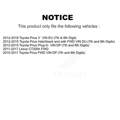 Arbre d'essieu CV avant gauche pour Toyota Prius V Lexus CT200h enfichable NCV-TO69020