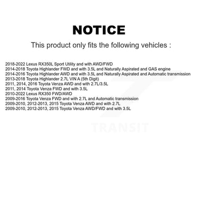 Arbre d'essieu CV avant gauche, pour Toyota Lexus RX350 Highlander Venza RX350L