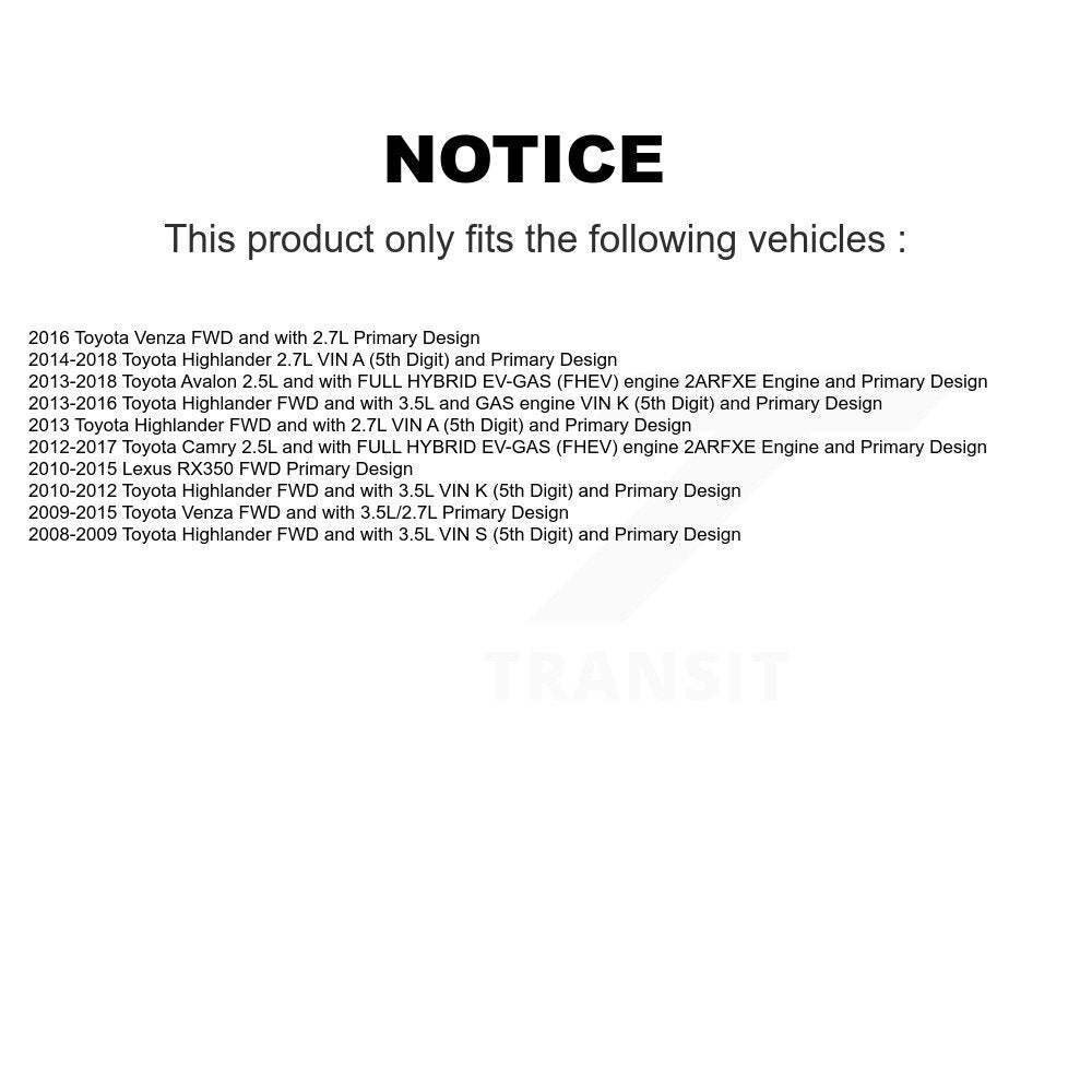 Arbre d'essieu CV avant droit, pour Toyota Highlander Camry Venza Lexus RX350 Avalon