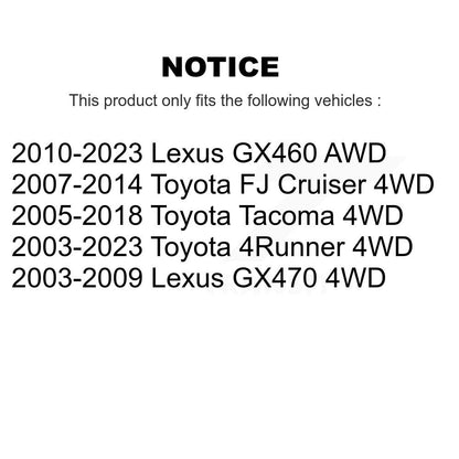 Arbre d'essieu CV avant, pour Toyota Tacoma 4Runner FJ Cruiser Lexus GX460 GX470