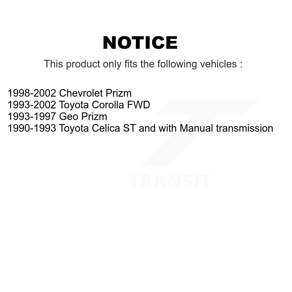 Arbre d'essieu CV avant droit, pour Toyota Corolla Celica Prizm Chevrolet Geo