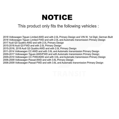 Arbre d'essieu CV avant gauche, pour Volkswagen Tiguan Audi Q3 Quattro CC Passat Limite