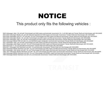 Arbre d'essieu CV avant droit, pour Volkswagen Jetta Golf Beetle Audi TT NCV-VW72053