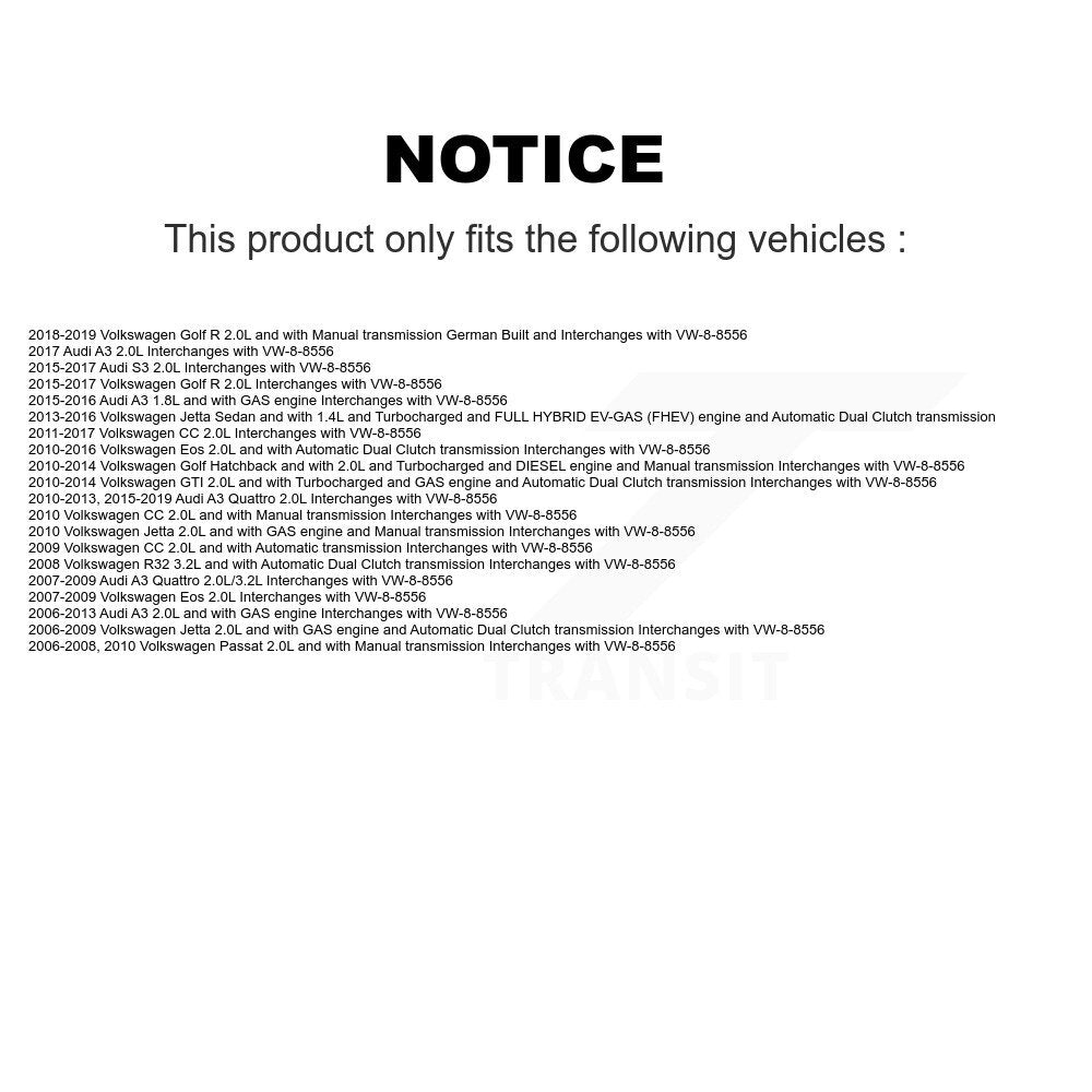 Arbre d'essieu CV avant gauche, pour Volkswagen Jetta Golf Audi A3 Quattro R Eos GTI CC