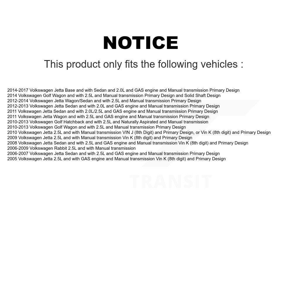 Arbre d'essieu CV avant droit pour Volkswagen Jetta Golf Rabbit NCV-VW72116