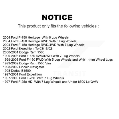 Plaquettes de frein à disque semi-métalliques avant, pour Ford F-150 Dodge Ram 1500 F-250 HD Van