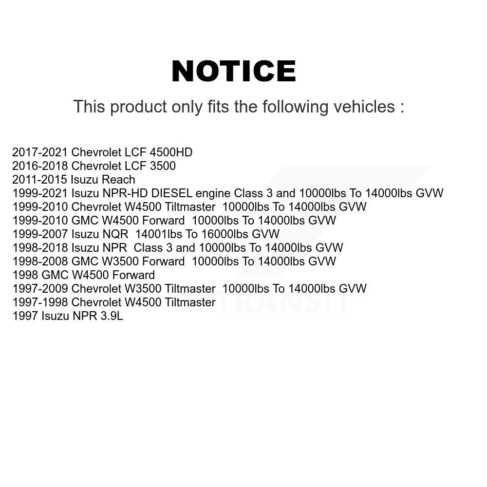 Plaquettes de frein à disque semi-métalliques avant, pour GMC W3500 Forward Isuzu NPR Chevrolet