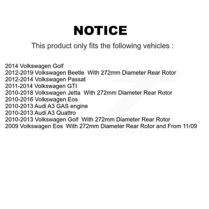 Plaquettes de frein à disque à faible teneur en métal arrière pour Volkswagen Jetta Golf Beetle Passat GTI A3