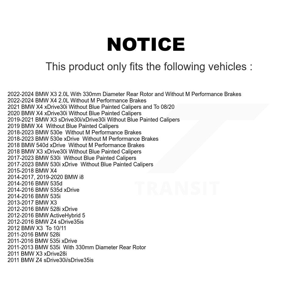 Plaquettes de frein arrière à disques métallisés pour BMW X3 X4 535i xDrive 528i 530i Z4 530e i8