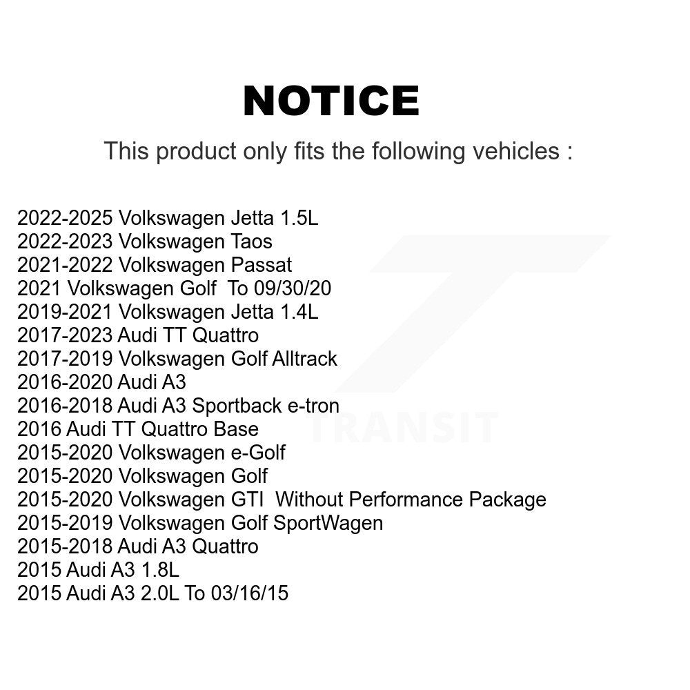 Plaquettes de frein à disque à faible teneur en métal pour Volkswagen Jetta Golf SportWagen Taos GTI
