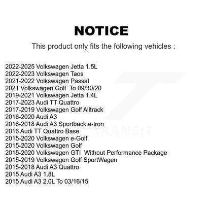 Plaquettes de frein à disque à faible teneur en métal pour Volkswagen Jetta Golf SportWagen Taos GTI