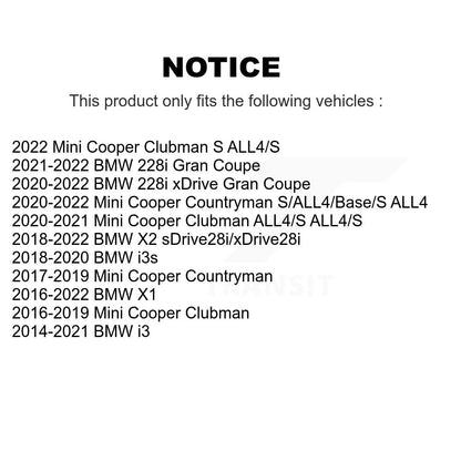 Plaquettes de frein arrière à disque à faible teneur en métal pour BMW X1 Mini Cooper Countryman X2 Clubman