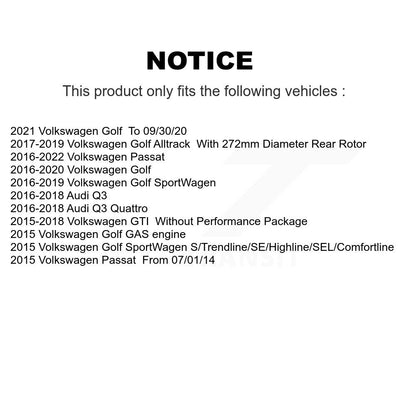 Plaquettes de frein arrière à disque à faible teneur en métal pour Volkswagen Golf SportWagen Passat Audi GTI