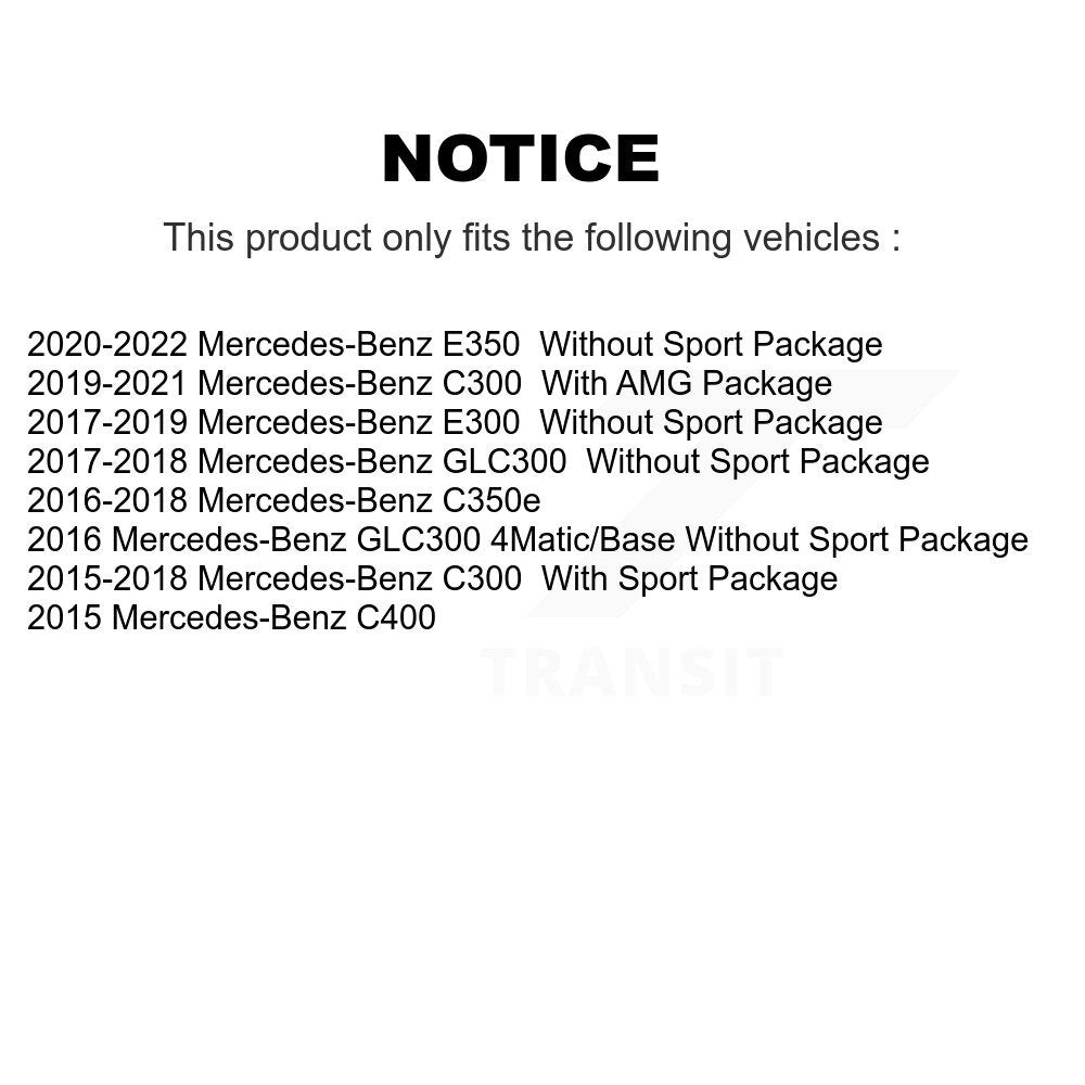 Plaquettes de frein à disque à faible teneur en métal pour Mercedes-Benz C300 GLC300 E300 C400 E350