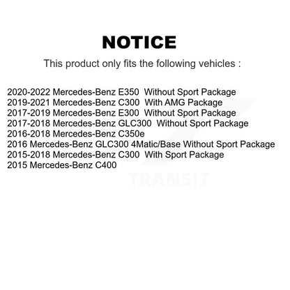 Plaquettes de frein à disque à faible teneur en métal pour Mercedes-Benz C300 GLC300 E300 C400 E350